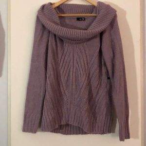 Women| Plum Smoke Purple Cowl Neck Soft Warm Cozy Sweater